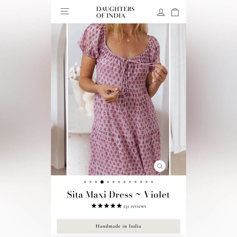 Daughters of India Sita Maxi Dress in Violet